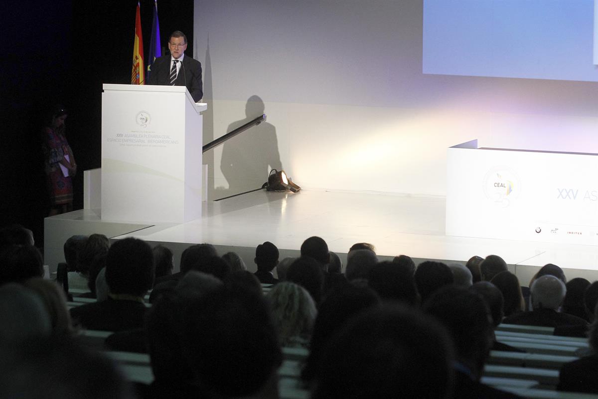 2/10/2014. Rajoy inaugura la XXV Asamblea Plenaria del CEAL. El presidente del Gobierno, Mariano Rajoy, durante su intervención en el acto d...